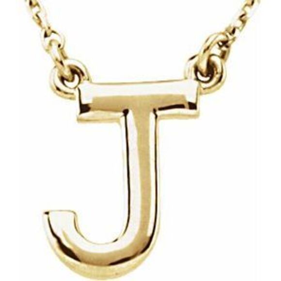 Kazi Luxury Initial Necklace - 14K Yellow (Initial J)
